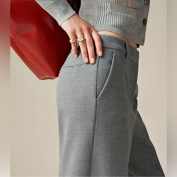 NWT J CREW wide-leg trouser in four-season stretch in BLACK - Picture 7 of 10